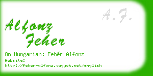 alfonz feher business card